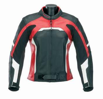 Red / White Ladies Motorcycle Racing Leather Jacket