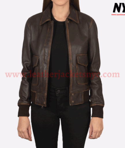 West A-2 Brown Fashion Leather Bomber Jacket